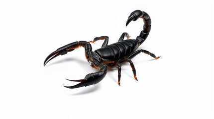 A black scorpion isolated on white background