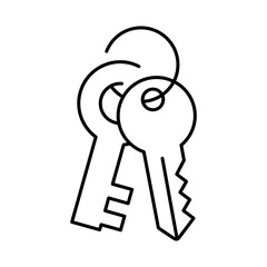 Key Line Editable Stroke Icon. Real Estate, Building, House, Home, Property Vector Illustration
