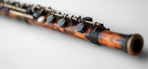 Close-up of a  Beautiful Wooden Flute