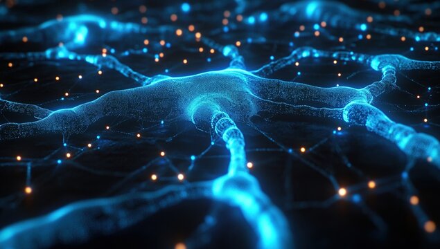 Exploring Neural Networks: A Visual Journey into the Intricate Structure and Connectivity of Artificial Neurons, Illuminating Complex Data Processing.