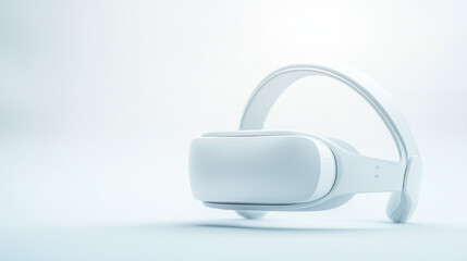 White Virtual Reality Headset: A pristine white virtual reality headset, its sleek lines and futuristic design evoke a sense of immersion and limitless possibilities. The headset.