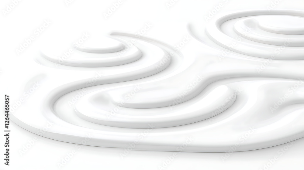 Poster creamy white swirls abstract background with gentle curves and soft texture design element