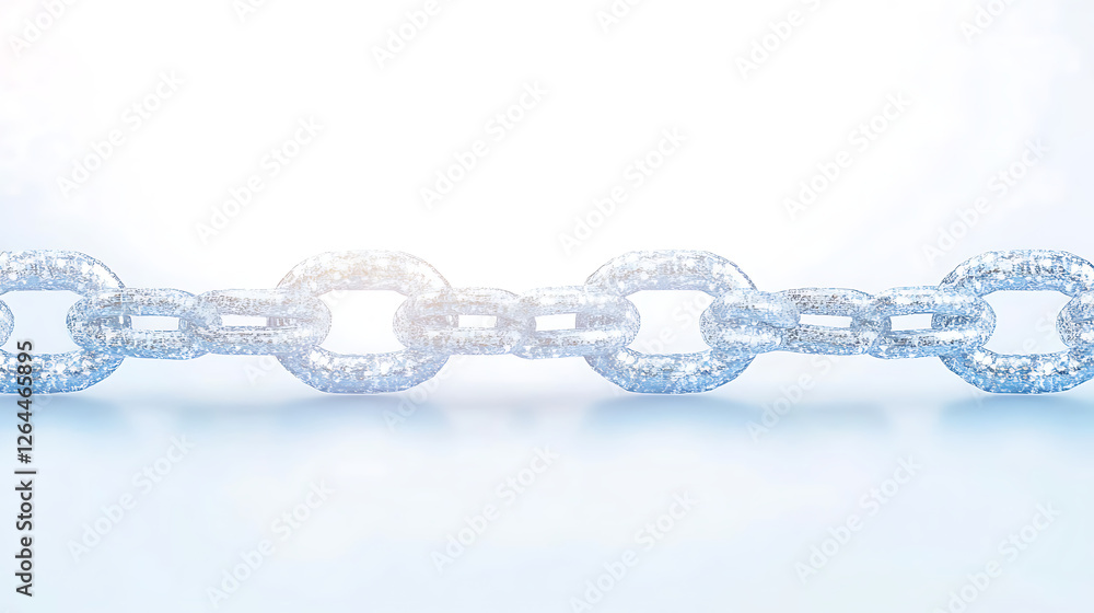 Poster crystalline interconnectedness a chain of sparkling links symbolizing bond and strength of unity