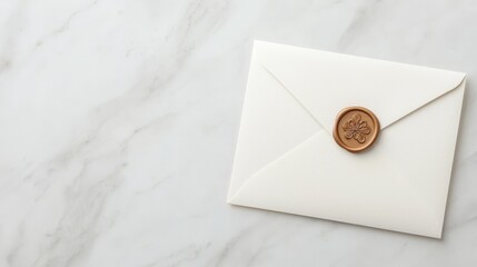 an elegant wedding invitation envelope sealed with a wax seal