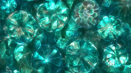 Dazzling Circular Emerald Green Abstract Spheres Arrangement Mesmerizing Design Elements