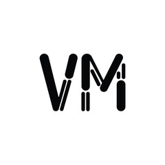 VM monogram logo design letter text name symbol monochrome logotype alphabet character simple logo