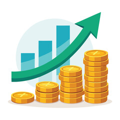 business graph with coins