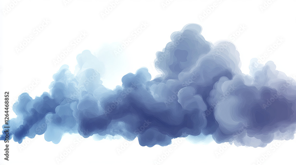 Aufkleber white smoke cloud with overlay effect on transparent background. realistic border with fog. vector i
