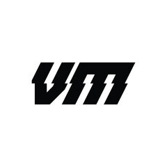 VM monogram logo design letter text name symbol monochrome logotype alphabet character simple logo