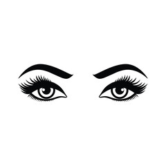 perfect brow and eyes silhouette vector.