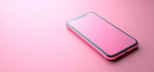 Pink Smartphone Mockup on Pink Background
