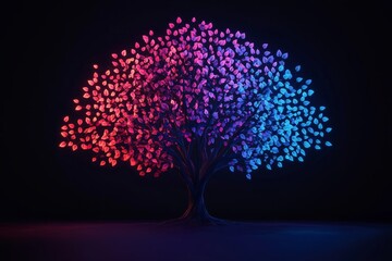 Enchanted Tree of Creative Possibilities - Magical Conceptual Image of Glowing Icons