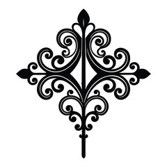 vintage divider element white background.