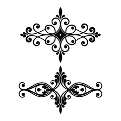 set of floral design elements