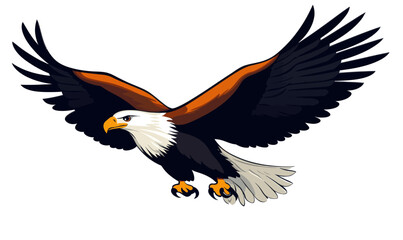 Fototapeta premium Minimalist Flying Eagle Logo Design in Flat SVG Vector Style