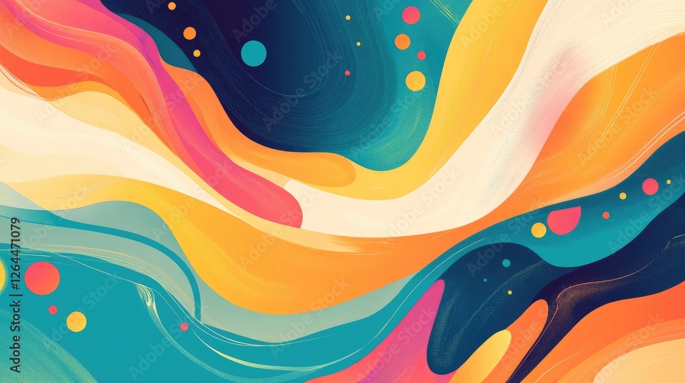 Aufkleber an abstract background featuring swirling colors and shapes, symbolizing the fluid and dynamic natur