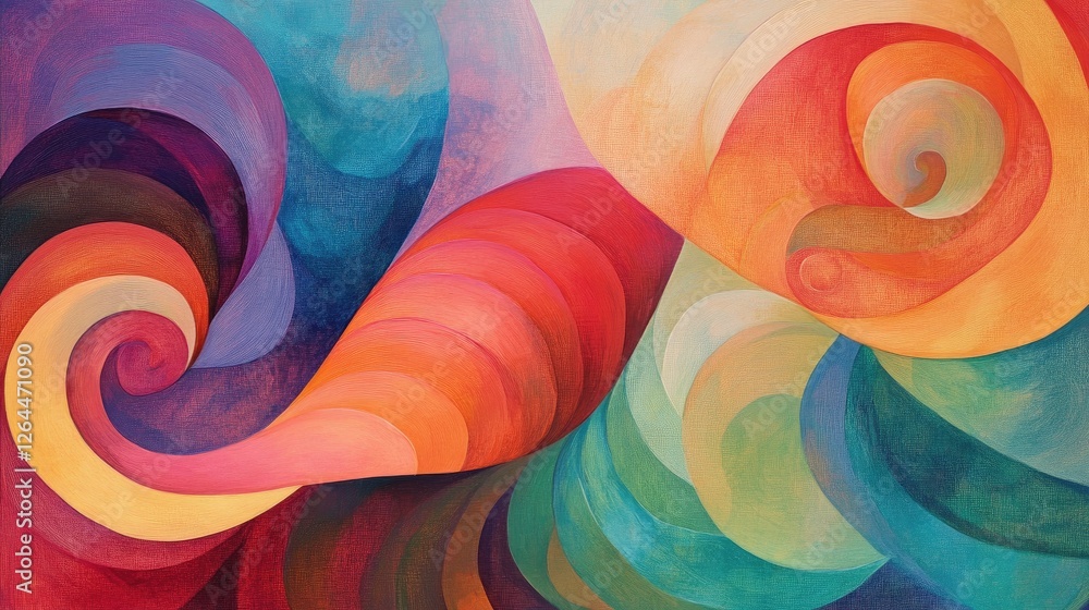 Poster an abstract background featuring swirling colors and shapes, symbolizing the fluid and dynamic natur