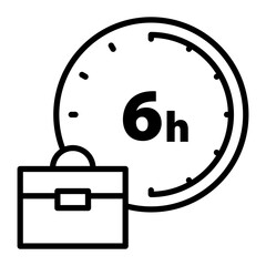 Icon of the 6-hour workday.