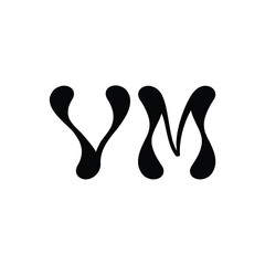 VM monogram logo design letter text name symbol monochrome logotype alphabet character simple logo