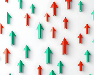 Upward Trend Arrows on White Background