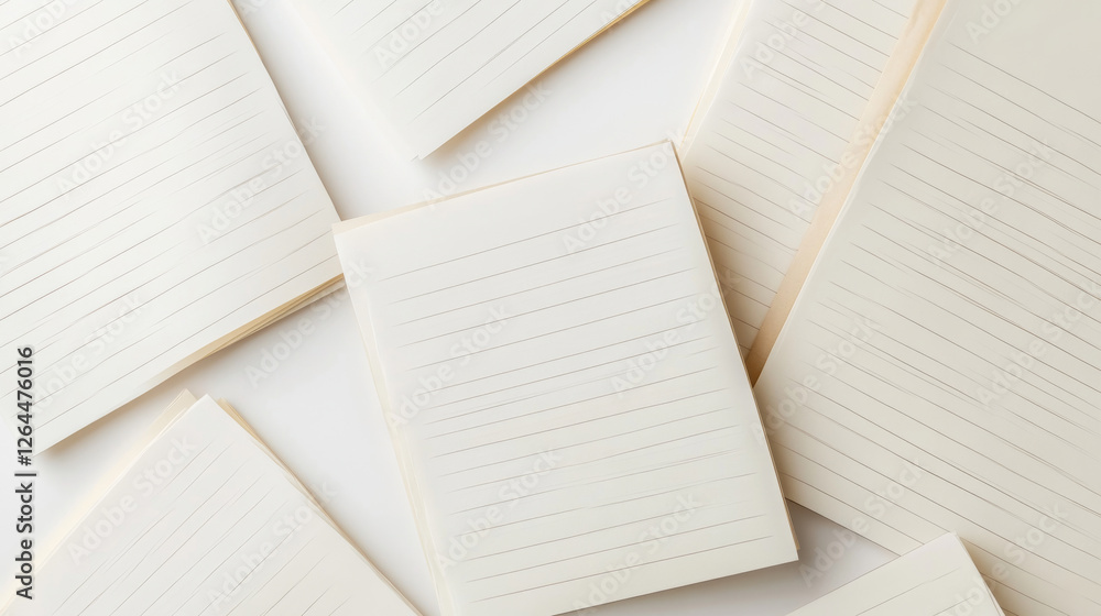 Poster paper sheets with wrinkles. realistic vector illustration set of empty white and lined pages with cr
