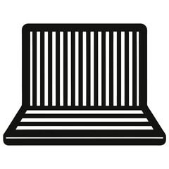 silhouette vector of laptop icon made of barcode 