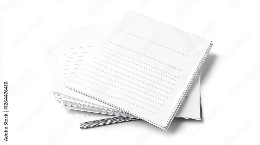 Poster paper sheets with wrinkles. realistic vector illustration set of empty white and lined pages with cr
