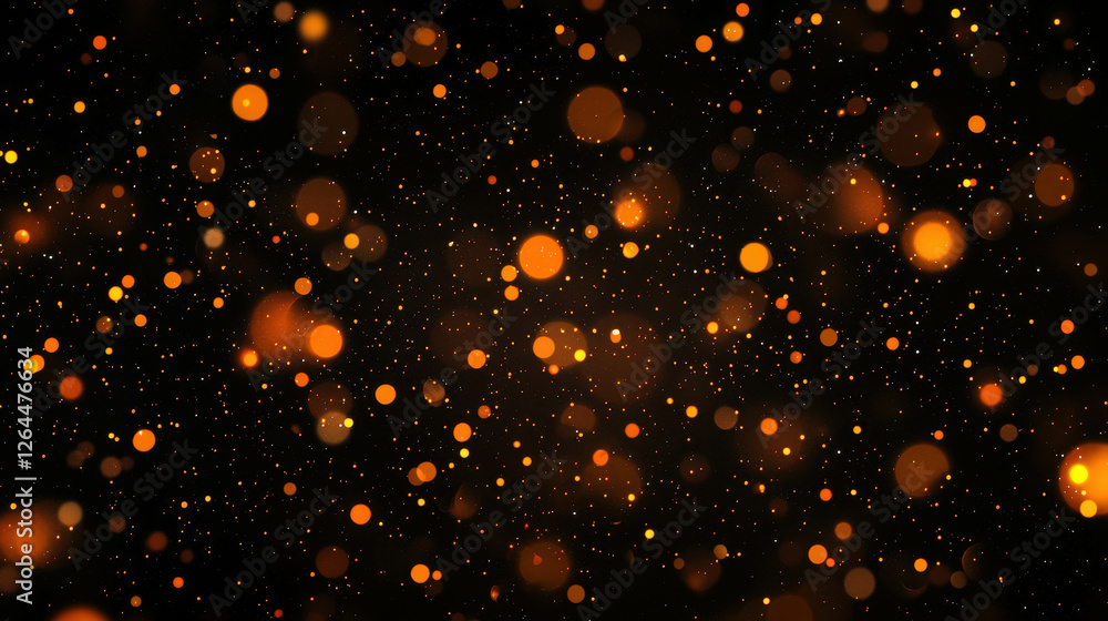 Aufkleber tiny glowing orange dots scattered across a dark background for abstract use in designs