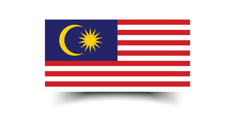 Malaysia flag official size and color standards vector illustration