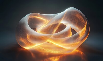 Abstract luminous arcs forming chaotic wave textures. Minimalistic futuristic branding design, Generative AI