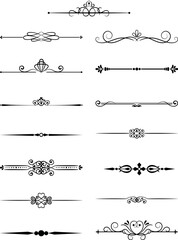 elements or border and page rules frame vector illustration set. set of decorative vintage vector elements. golden divider for your design. divider, border, header