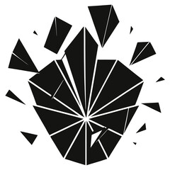 vector of a shattered glass shard silhouette