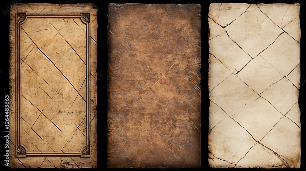 Poster distressed old document backgrounds textures and surface pattern for medieval graphic resource eleme