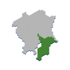 ハニカム構造状の千葉県の地図