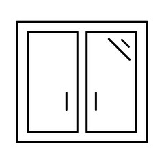 Window Line Editable Stroke Icon. Real Estate, Building, House, Home, Property Vector Illustration