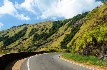 Beautiful Mountain slopes along the roads of Kudremukh