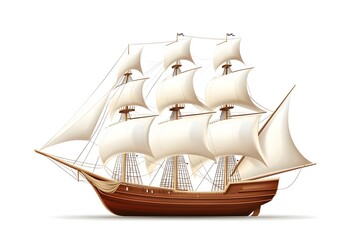 Vintage sailing ship illustration on white background (1)
