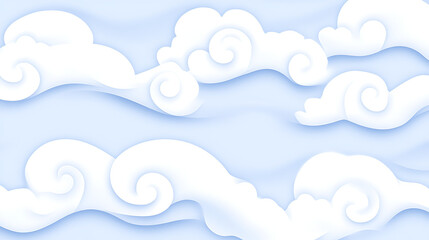 Dreamy Skyscape with Swirling Clouds Abstract Seamless Background for Artistic Digital Design Projects