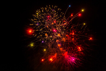 Fototapeta premium New Year's fireworks. Selective focus.