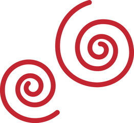 赤色のシンプルな渦巻模様のアイコン