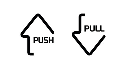 Pull and push vector sign	