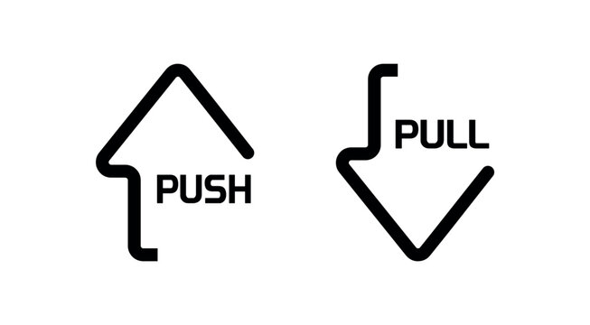 Pull and push vector sign	
