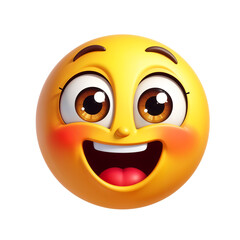 Smiling emoji with bright eyes and cheerful expression
