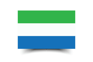 Sierra Leone flag. Flag of Sierra Leone. The official ratio. Flag icon. Standard color. Standard size. A rectangular flag. Computer illustration. Digital illustration. Vector illustration.