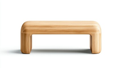 Minimalist Wooden Bench: A sleek and modern wooden bench with a simple, minimalist design. The warm, natural wood grain adds a touch of warmth and sophistication to any space.