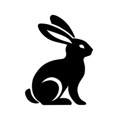 Fototapeta premium Minimalist rabbit silhouette logo