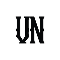 VN monogram logo design letter text name symbol monochrome logotype alphabet character simple logo