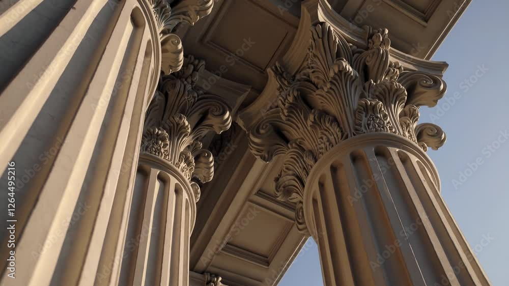Poster Grand corridor of classical columns stretching into the distance