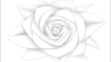 Elegant Rose Flower in White Shades A Modern Digital Art Piece of Floral Abstraction for Wall Decor