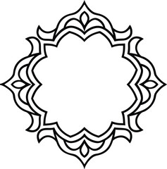 Ornate Decorative Floral Frame Border Design Element Outline